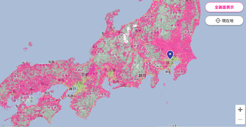 楽天モバイルの人口カバーエリア