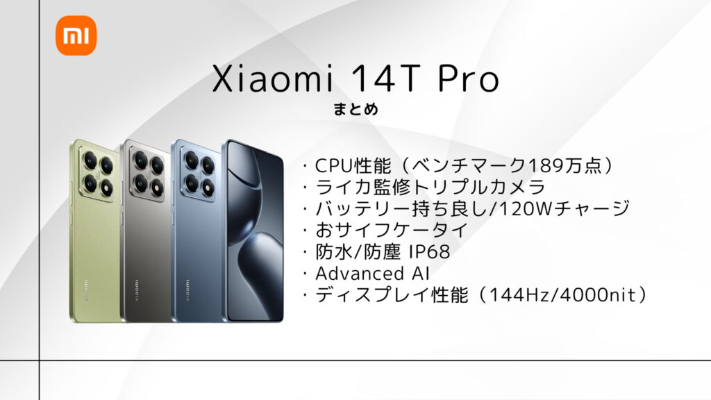 Xiaomi 14T Proのまとめ