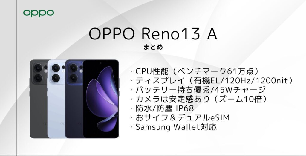 OPPO Reno13 A のまとめ