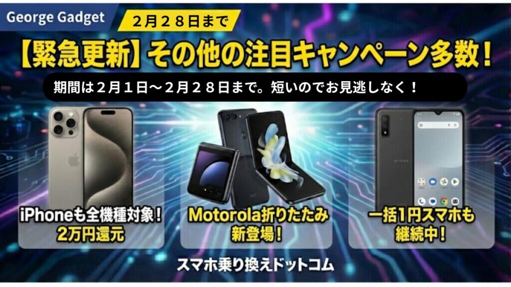 【2/1〜2/28】実施中のキャンペーン詳細